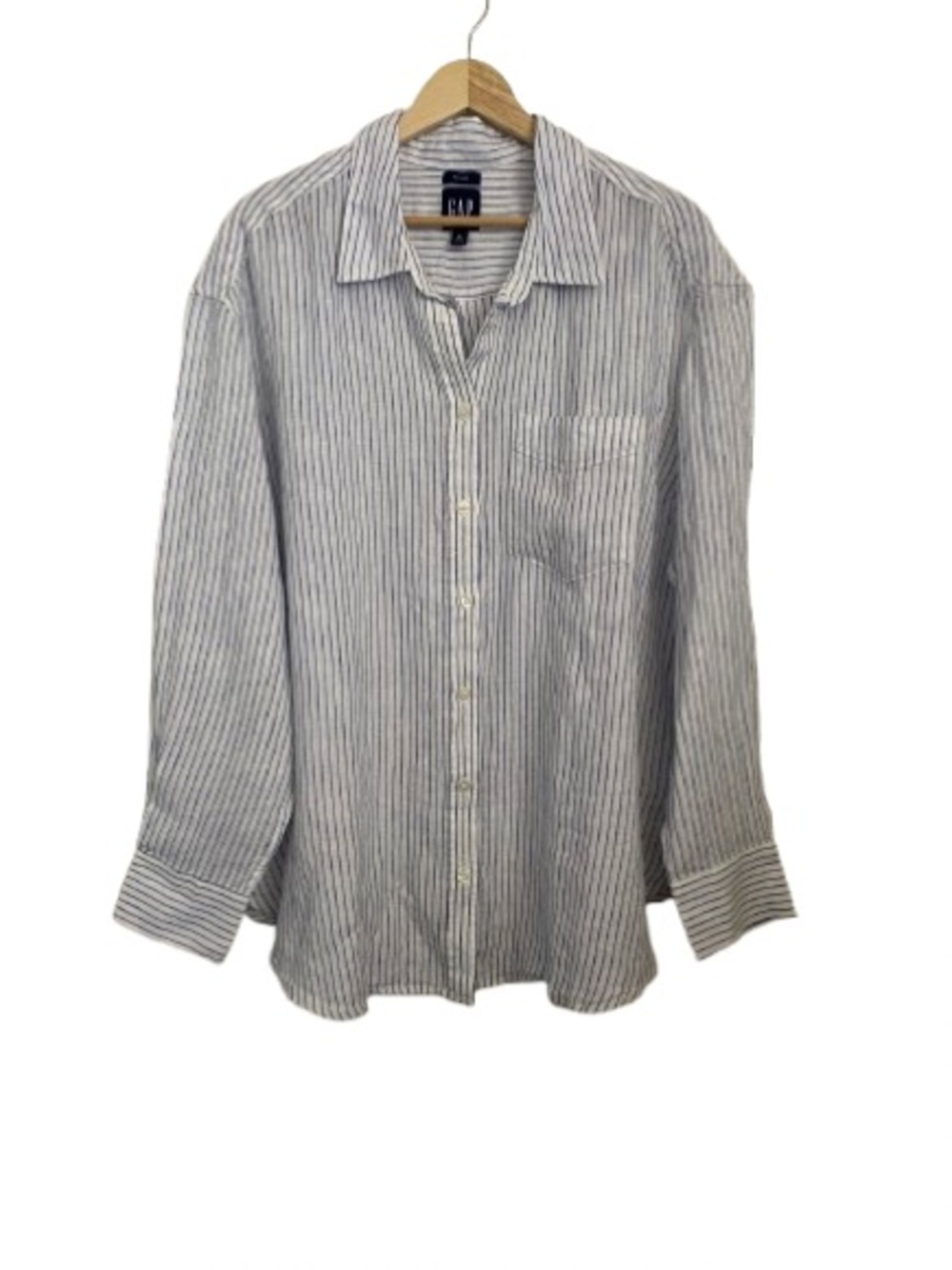 GAP Men's 100% Linen Striped Button-Up Shirt Size XL NWT